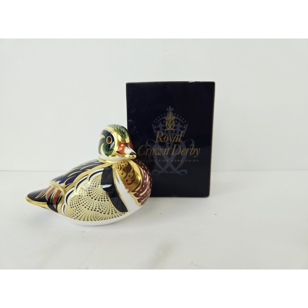 Royal Crown Derby paperweight Carolina Duck w/ box figurine